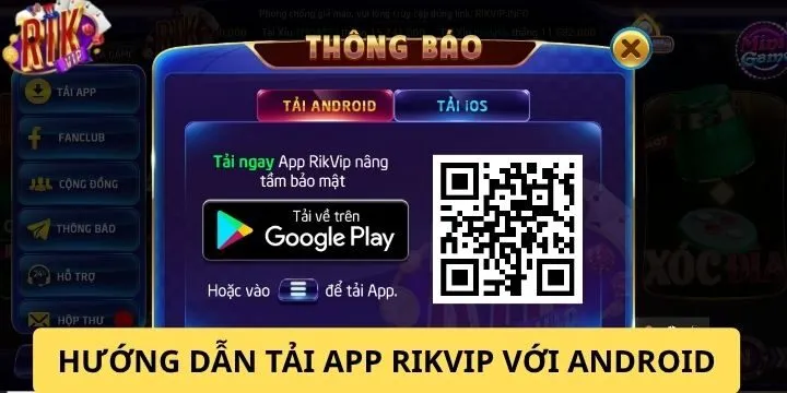 Hướng dẫn cách tải app Rikvip trên Android